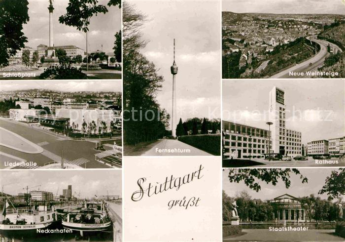 STUTTGART  CITY Fernsehturm Weinsteige Staatstheater Rathaus Neckarhafen Liederh