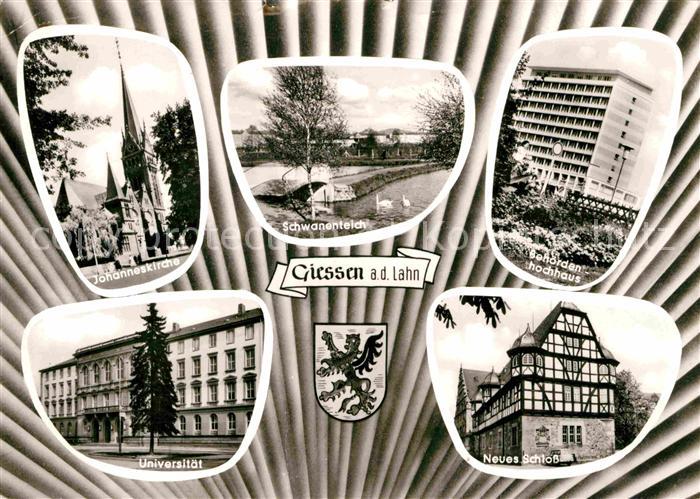 Giessen Lahn Johanneskirche Schwanenteich Universitaet Neues Schloss