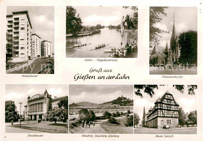 Giessen Lahn Lahn-Regattastrecke Johanneskirche Neues Schloss Staatstheater