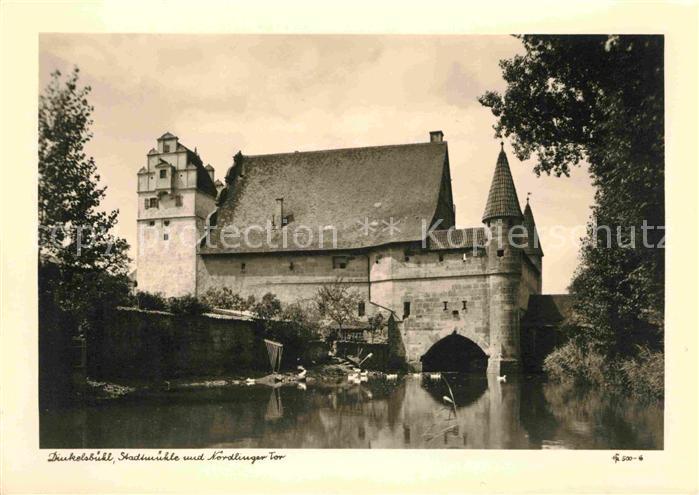 Dinkelsbuehl Stadtmuehle und Noerdlinger Tor
