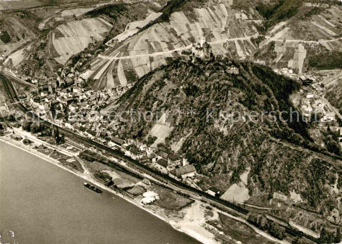 Braubach Rhein Fliegeraufnahme mit Marksburg