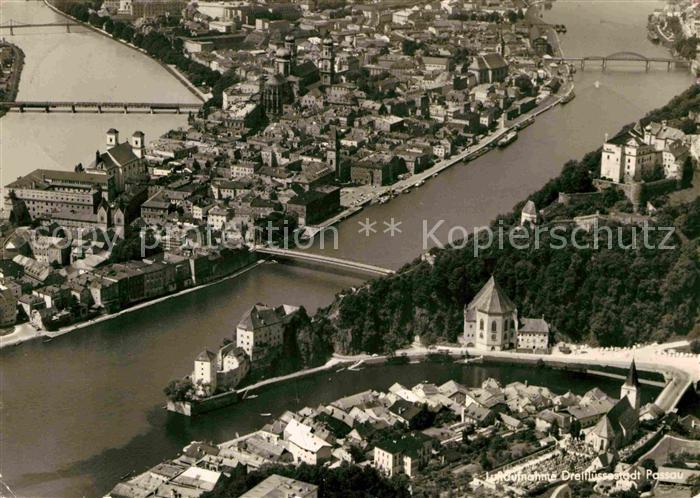 PAssAU Bayern Fliegeraufnahme Dreifluessestadt
