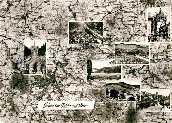 FULDA Hessen Werra Hann. Muenden Witzenhausen Herkules mit Kasdaden Schloss-Roth