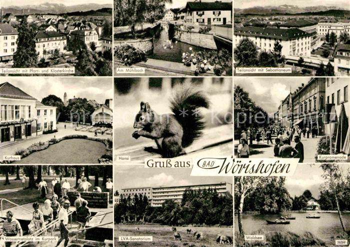 Bad Woerishofen Muehlbach Sebastianeum Kurhaus Wassertreten im Kurpark Waldsee L