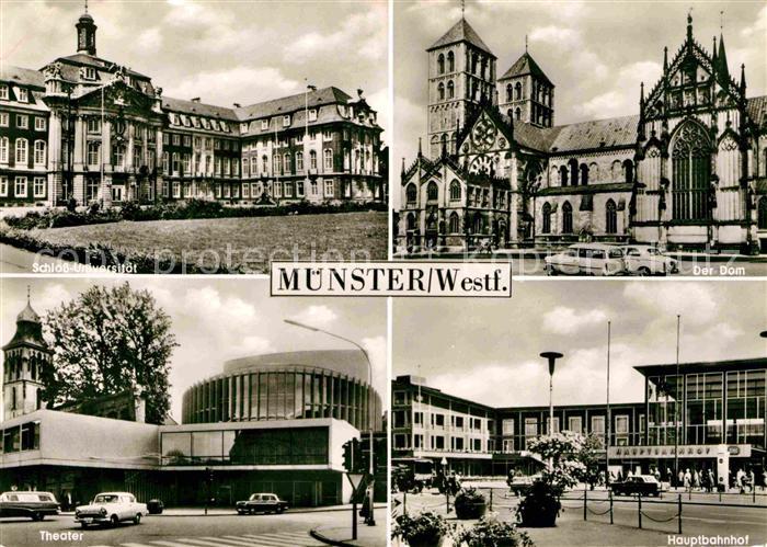 Muenster Westfalen Dom Schloss- Universitaet Theater Hauptbahnhof