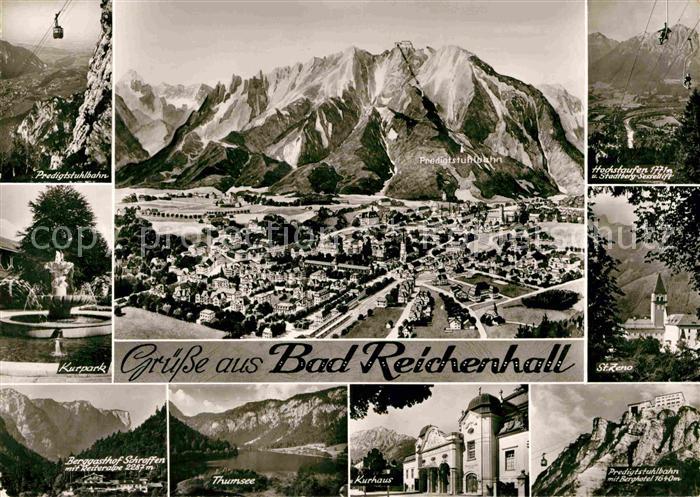 Bad Reichenhall Fliegeraufnahme Predigtstuhlbahn Kurpark Berggasthof Schroffen T