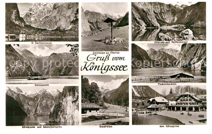 Koenigsee Berchtesgaden St. Bartholomae Teufelshoerner Saletalpe Koenigssee