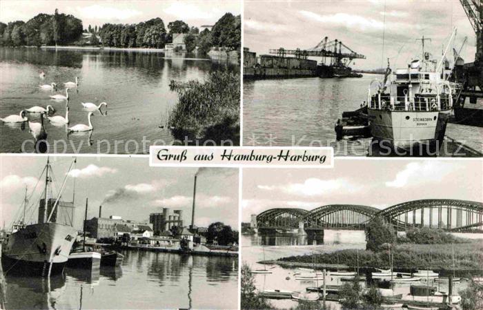 Harburg Hamburg Hafen Schwaene Bruecken
