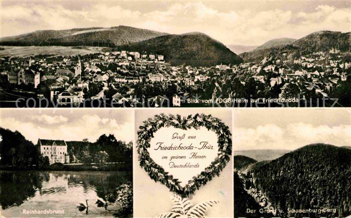 Friedrichsroda Blick vom FDGB-Heim Schauenburg Berg Reinhardsbrunn