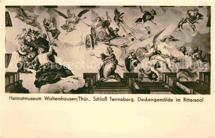 Waltershausen Gotha Heimatmuseum Deckengemaelde im Rittersaal