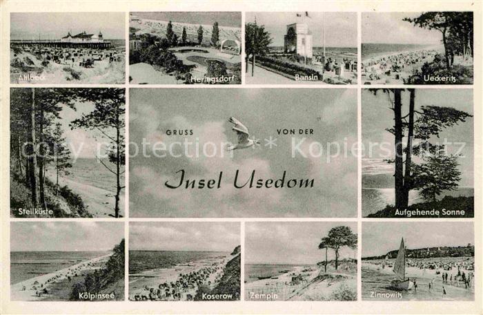 Bansin Ostseebad Heringsdorf Ueckeritz Zinnowitz Koelpinsee Koserow Steilkueste