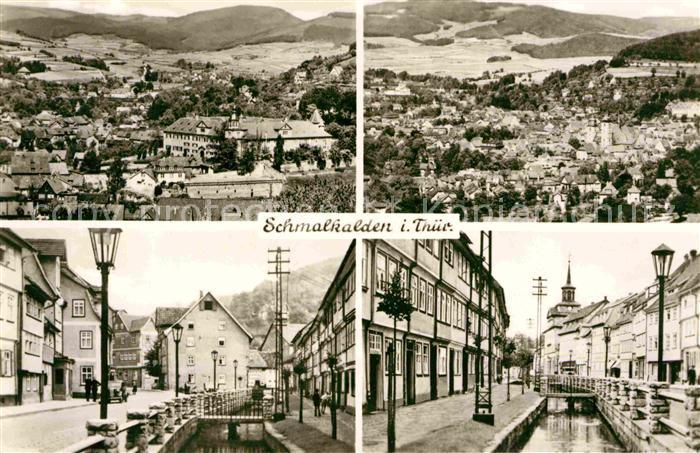 Schmalkalden Thueringen Fliegeraufnahme Ortspartien am Bach