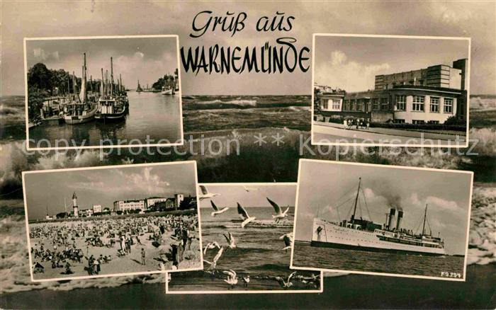 Warnemuende Ostseebad Strand Hafen Leuchtturm