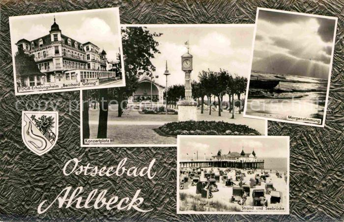 Ahlbeck Ostseebad Konzertplatz Strand Seebruecke Erholungsheim Bernhard Goering