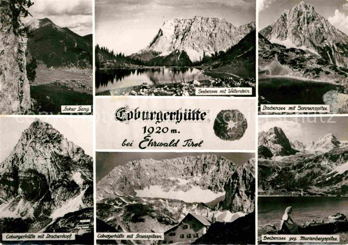 Coburgerhuette bei Ehrwald Tirol Hoher Gang Seebensee mit Wetterstein Drachensee