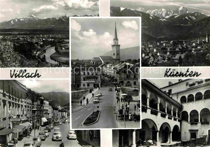 Villach Kaernten Fliegeraufnahmen und Strassenpartien