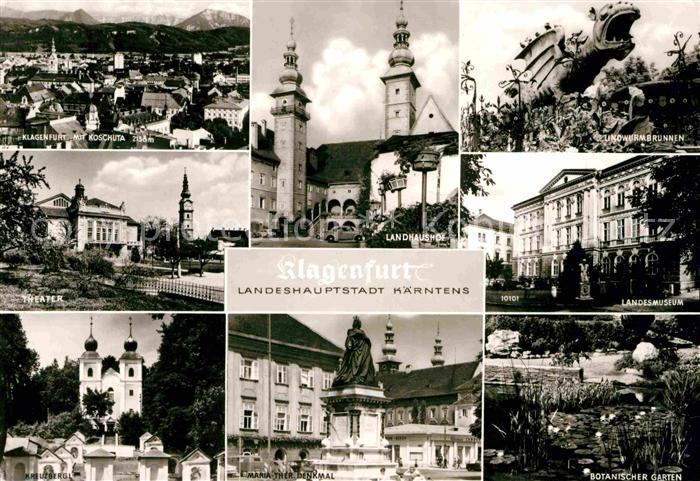 Klagenfurt Woerthersee Landhaushof Landesmuseum Botanischer-Garten Koschuta Thea