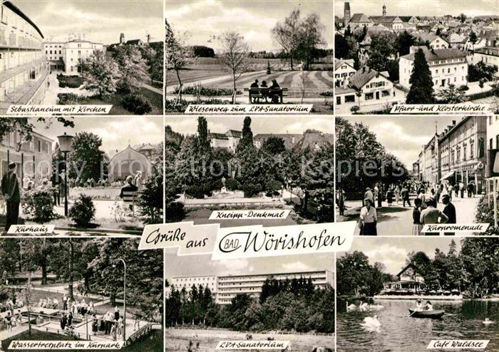 Woerishofen Bad Klosterkirche Kurpromenade Cafe-Waldsee Kurpark Kurhaus Sebastia