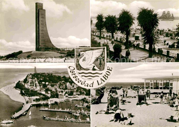 Laboe Fliegeraufnahme Hafen Strand Promenade