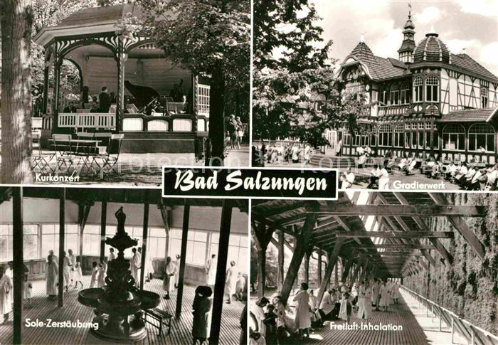 Bad Salzungen Gradierwerk Sole-Zerstaeubung Kurkonzert Freiluft-Inhalation