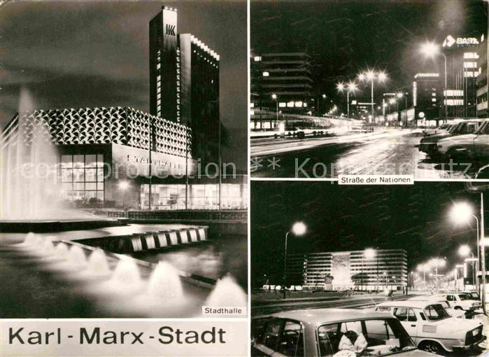 Karl-Marx-Stadt Strasse der Nationen Stadthalle