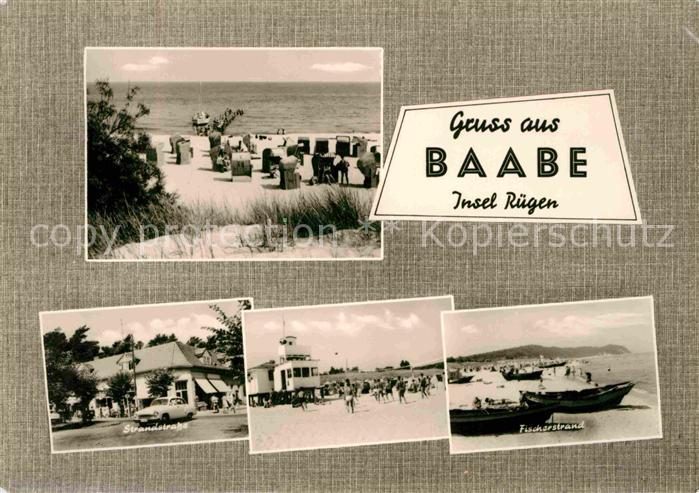 Baabe Ostseebad Ruegen Strand Fischerboote Strandstrasse