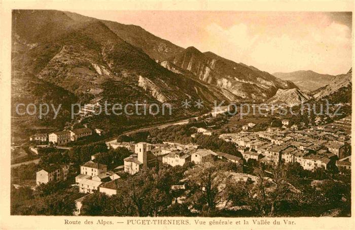 Puget-Theniers Route des Alpes Vue generale Vallee du