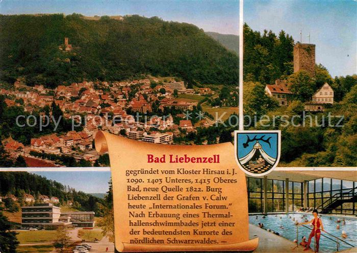 Bad Liebenzell Gesamtansicht Kurhaus Burgruine Hallenbad Geschichte