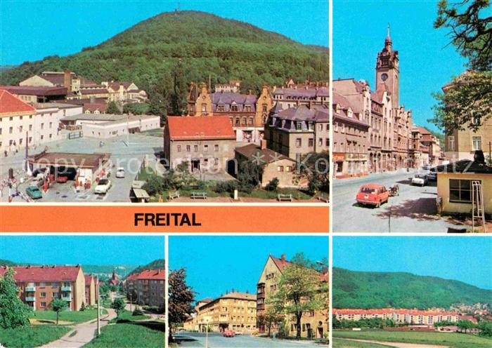 Freital Blick zum Windberg Rathaus Teilansichten Platz des Friedens