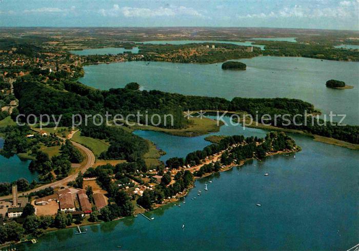 Ploen See Campingplatz Spitzenort am grossen Ploener See Fliegeraufnahme