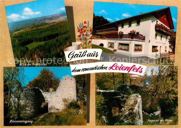 Leienfels Panorama Blick ins Trubachtal Ruine Ausflugsgaststaette Pension Zur Bu