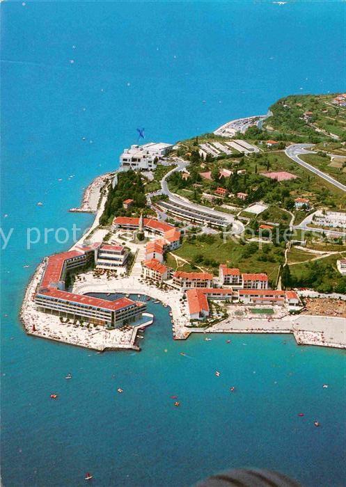 Portoroz Hoteli Bernardin Hotelanlage Kueste Fliegeraufnahme