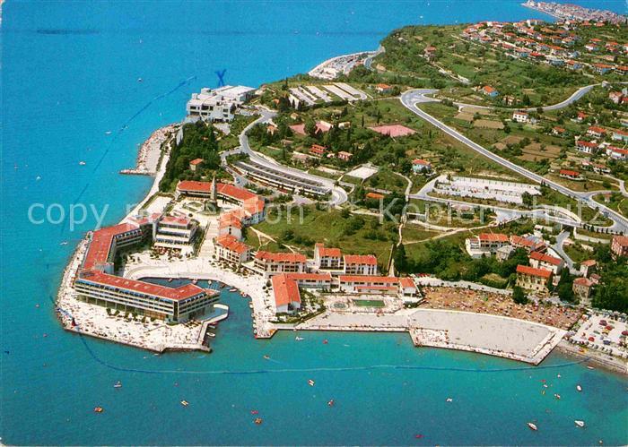 Portoroz Hoteli Bernardin Hotelanlage Kueste Fliegeraufnahme
