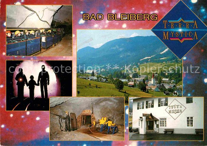 Bad Bleiberg Gesamtansicht mit Alpenpanorama Terra Mystica Bergbaumuseum
