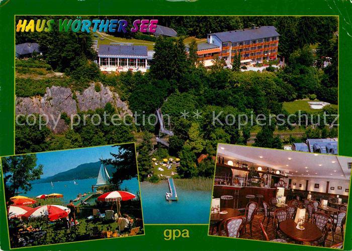 Poertschach Woerthersee Haus Woerthersee Liegewiese Restaurant Fliegeraufnahme