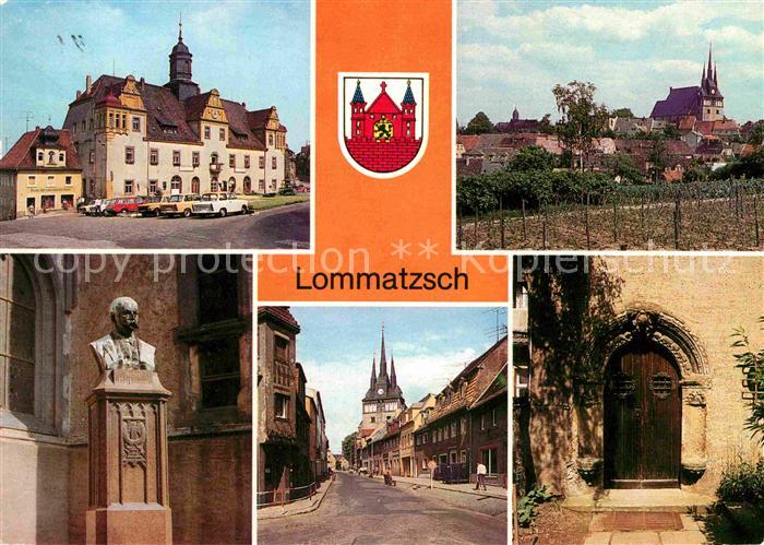 Lommatzsch 700 Jahre Jubilaeum Markt Robert Volkmann Denkmal Bueste Kirche Doebe