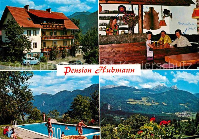 Hermagor Kaernten Pension Hubmann Swimming Pool Fernsicht Alpenpanorama