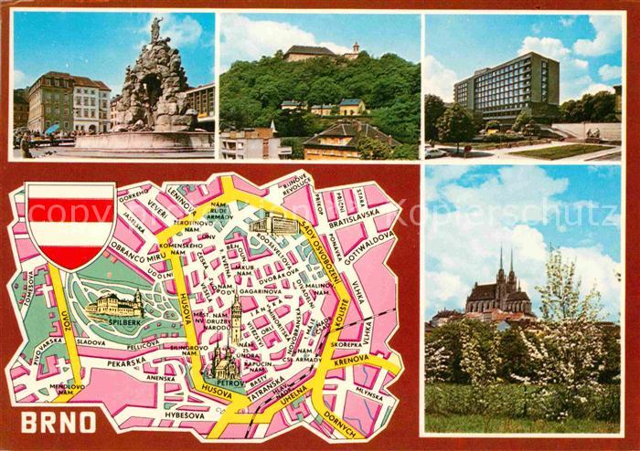 Brno Bruenn Namesti 25. unoro Spilberk Hotel International Petrov Stadtplan