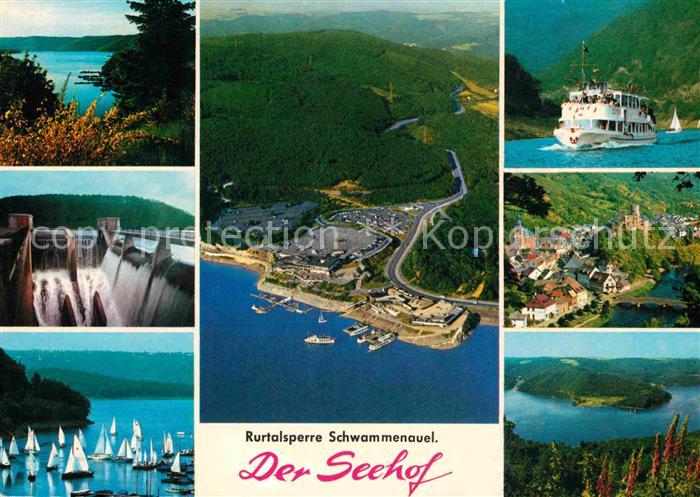 Rurtalsperre Schwammenauel Gaststaette Der Seehof Staumauer Dampfer Segelregatta