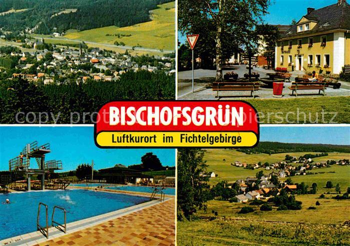 Bischofsgruen Panorama Luftkurort im Fichtelgebirge Schwimmbad Freibad