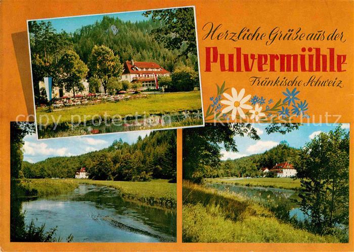 Waischenfeld Gasthof Pension Pulvermuehle Fraenkische Schweiz Partie am Fluss