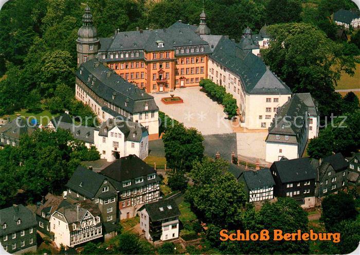 Berleburg Bad Schloss Wittgensteiner Berg und Waldland Fliegeraufnahme