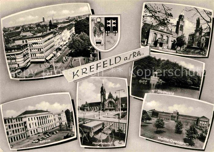 Krefeld Dyonisius Ostwall Hauptbahnhof Rathaus