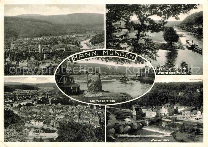 Hann. Muenden Weserstein Muendung Weserblick