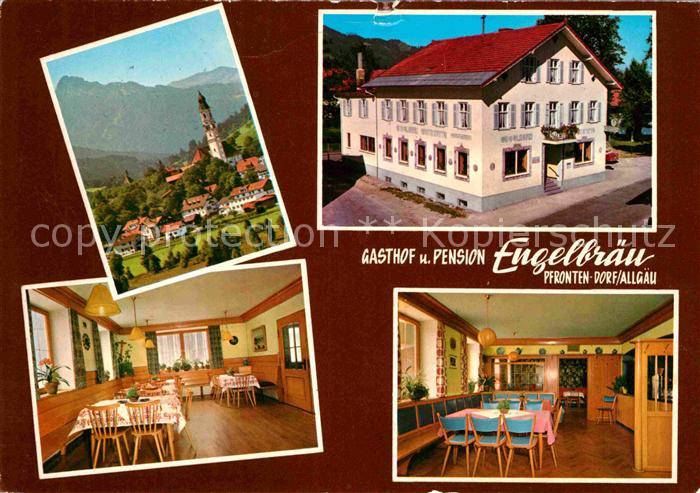 Pfronten Ostallgaeu Bayern Dorf Gasthof Pension Engelbraeu Kirche