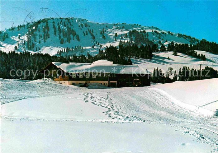 Oberstaufen Oberallgaeu Bayern Winter Alpengasthof Hochbuehl