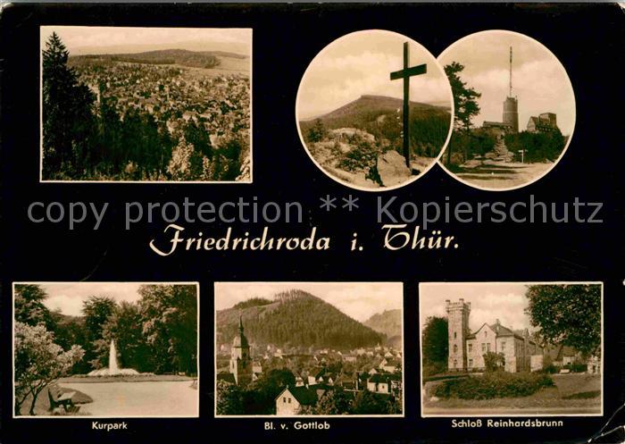 Friedrichroda Kurpark Blick vom Gottlob Schloss Reinhardsbrunn