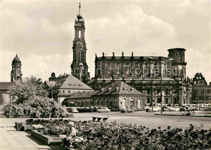DRESDEN Elbe Kathedrale Theaterplatz