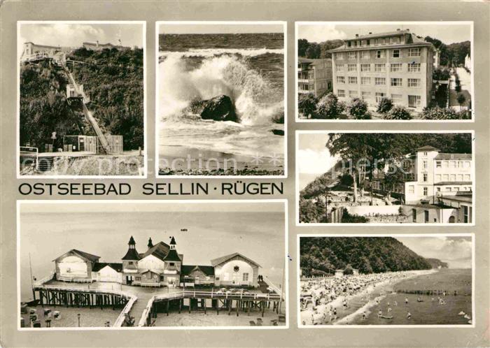 Sellin Ruegen Seebruecke Strand Brandung