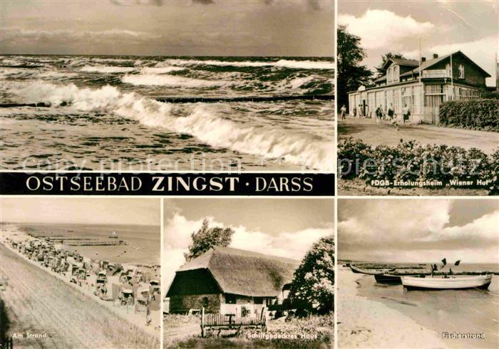 Zingst Ostseebad Erholungsheim Wiener Hof Strand Brandung